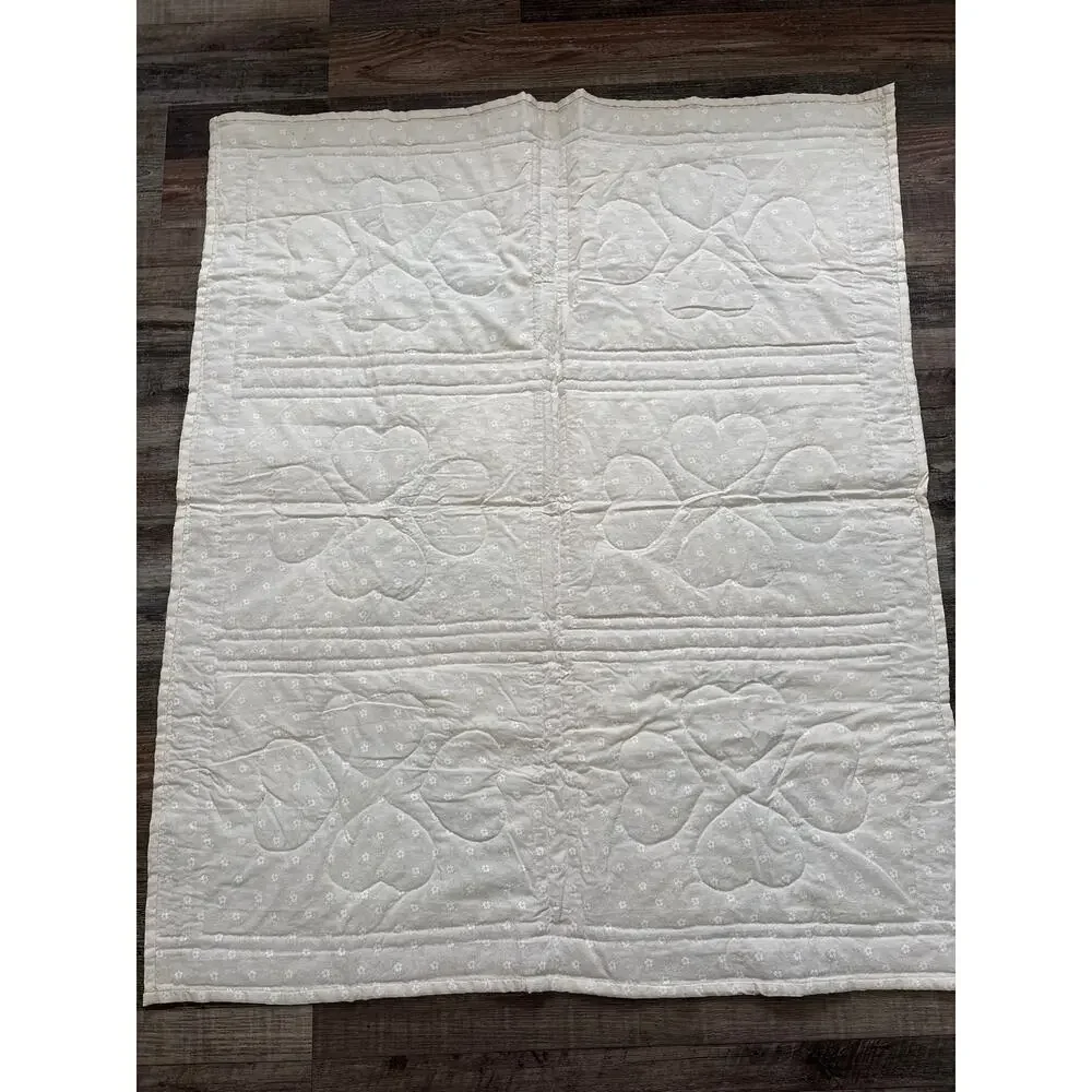 Vintage Hand Quilted Raggedy Ann Andy Cottage Blanket Quilt 36” x 43”